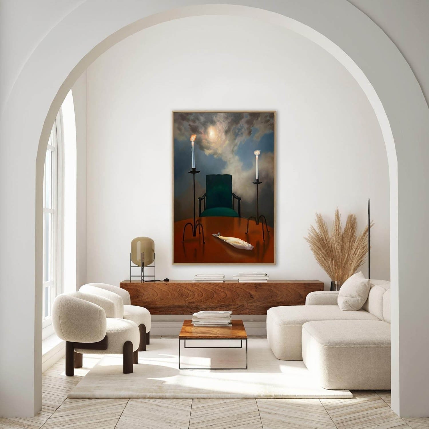 Wall Art Surreal Textured Still Life Fish - Neutralighting