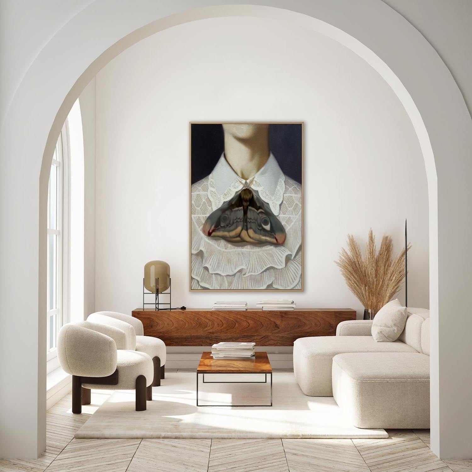 Wall Art Rectangle Surreal Art Moth Portrait - Neutralighting
