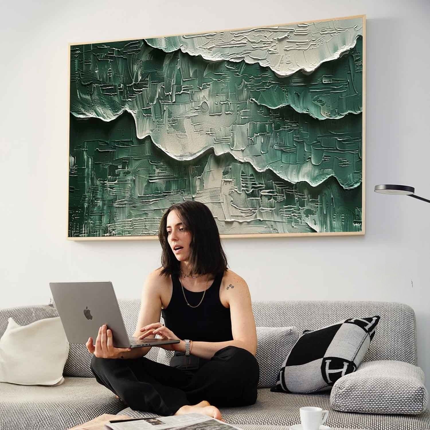 Wall Art Horizontal 3D Impasto Plaster - Neutralighting