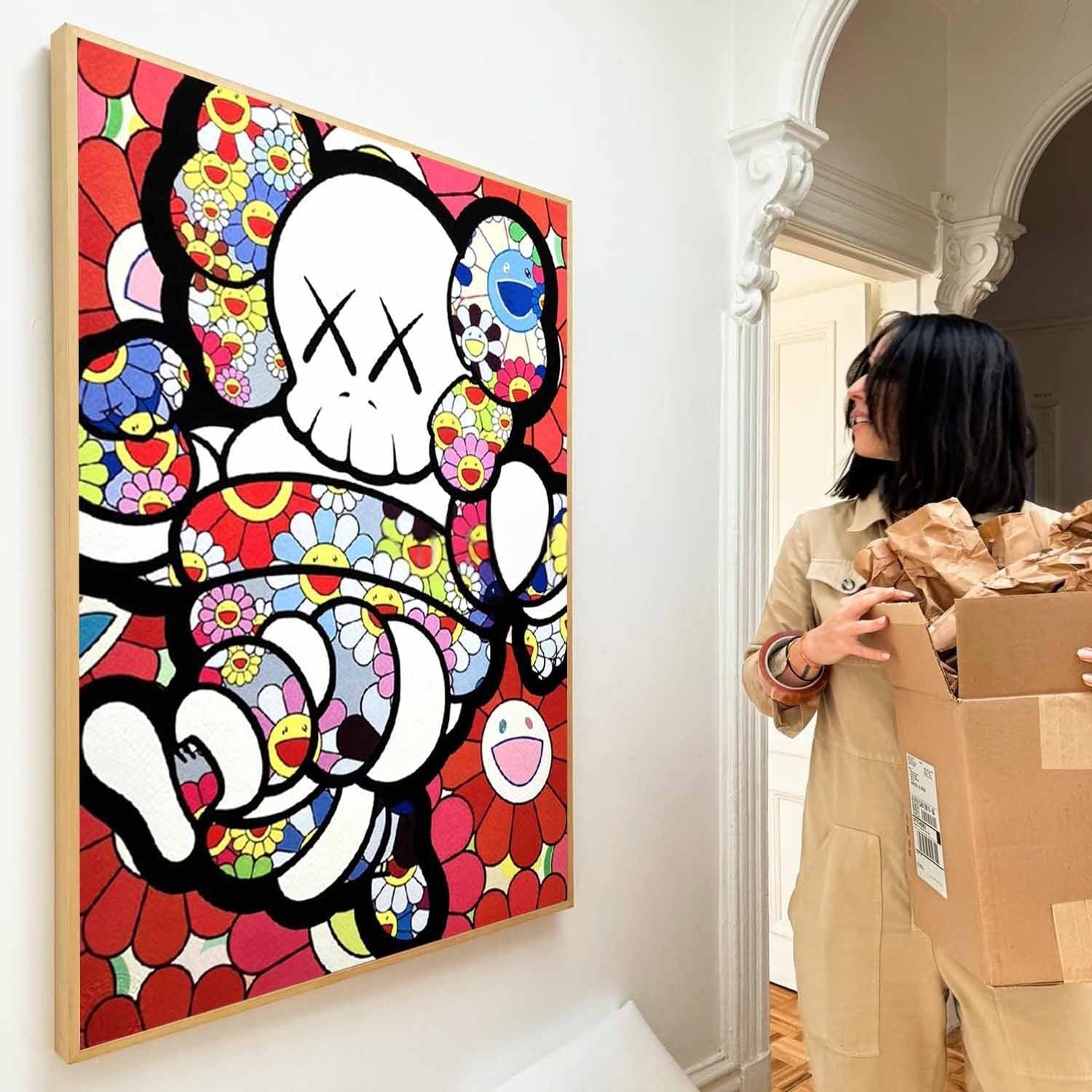 Wall Art Playful Textured KAWS - Neutralighting