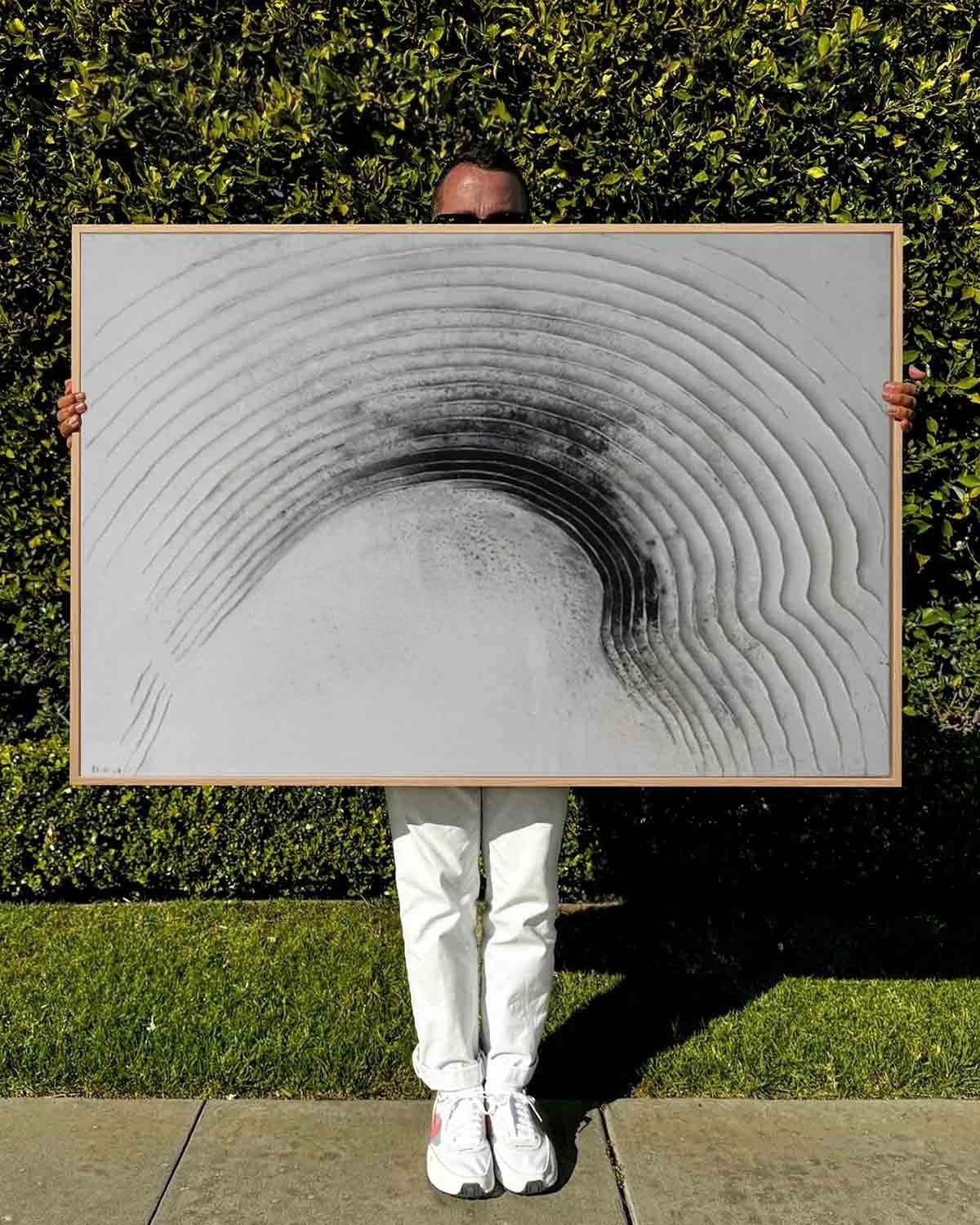Wall Art Horizontal 3D Impasto Half-Circle - Neutralighting