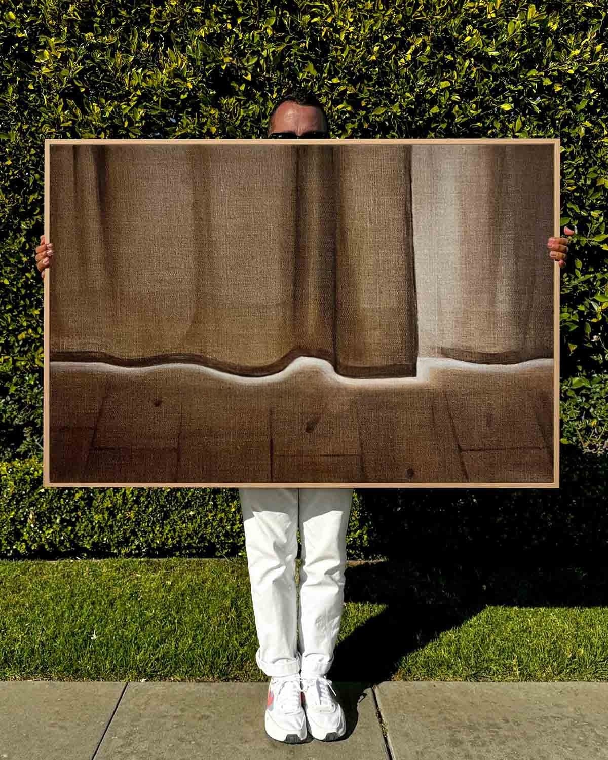 Wall Art Minimalist Textured Linen Curtain - Neutralighting