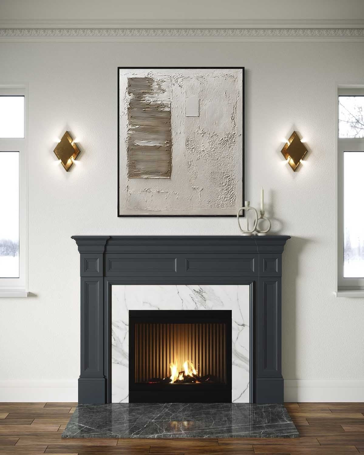 Wabi-Sabi Asymmetrical Texture Painting - Neutralighting