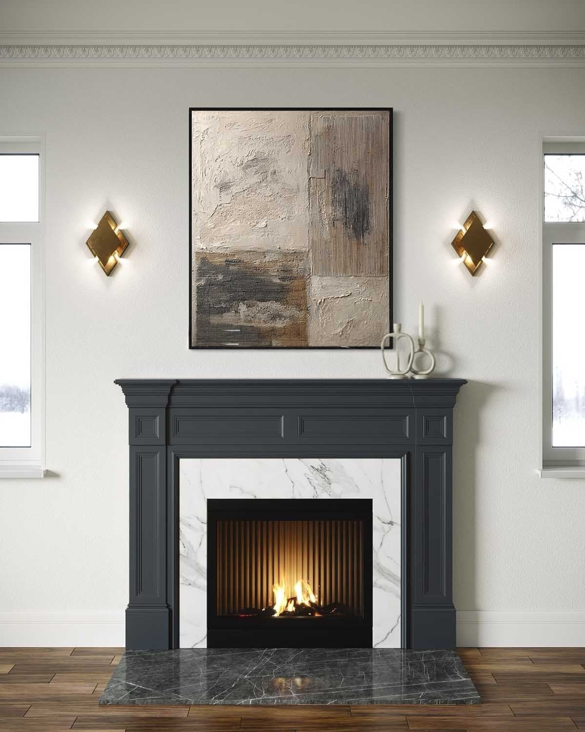 Wall Art Minimalist Textured Quadrant - Neutralighting