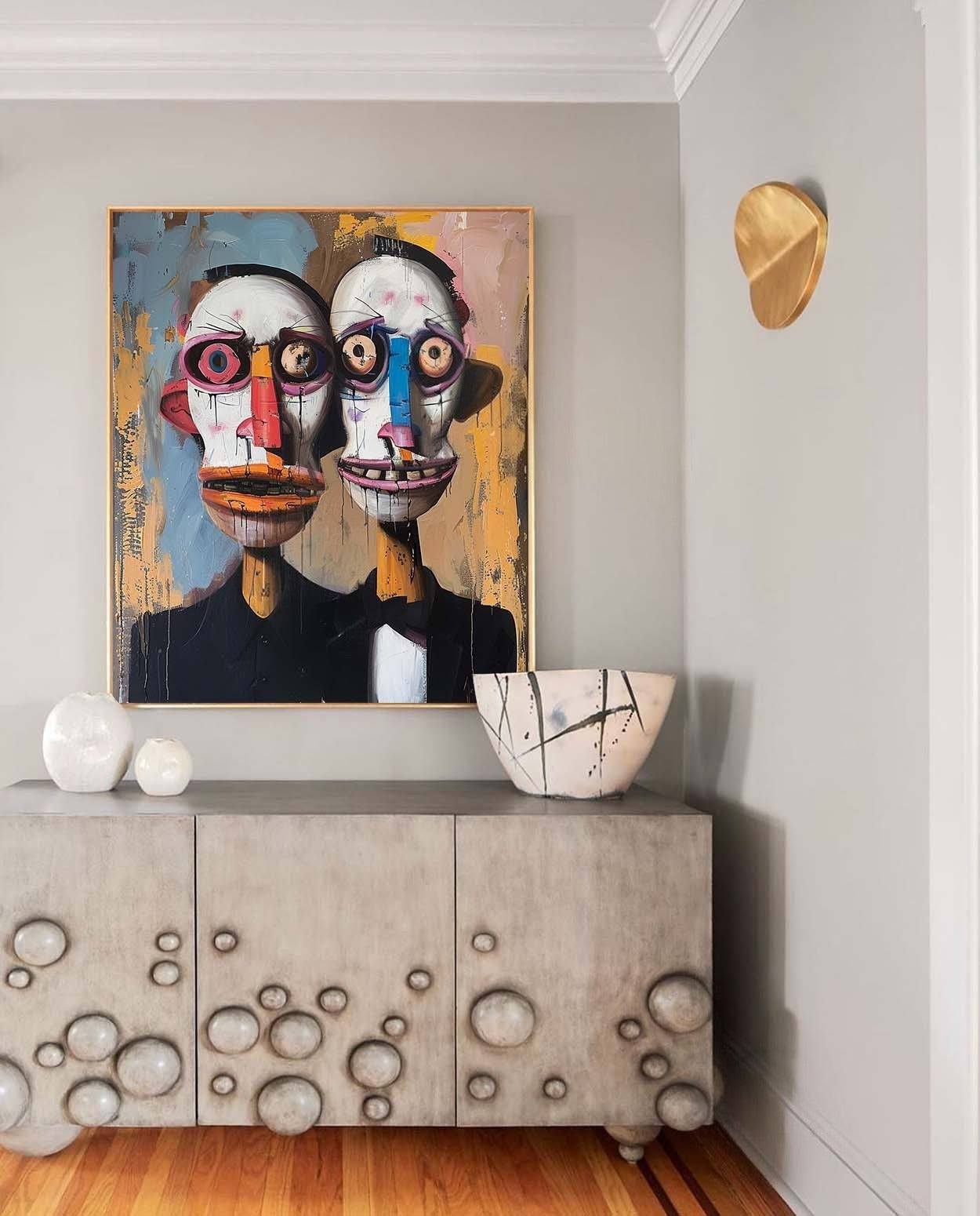Wall Art Vertical Abstract Expressionist - Neutralighting