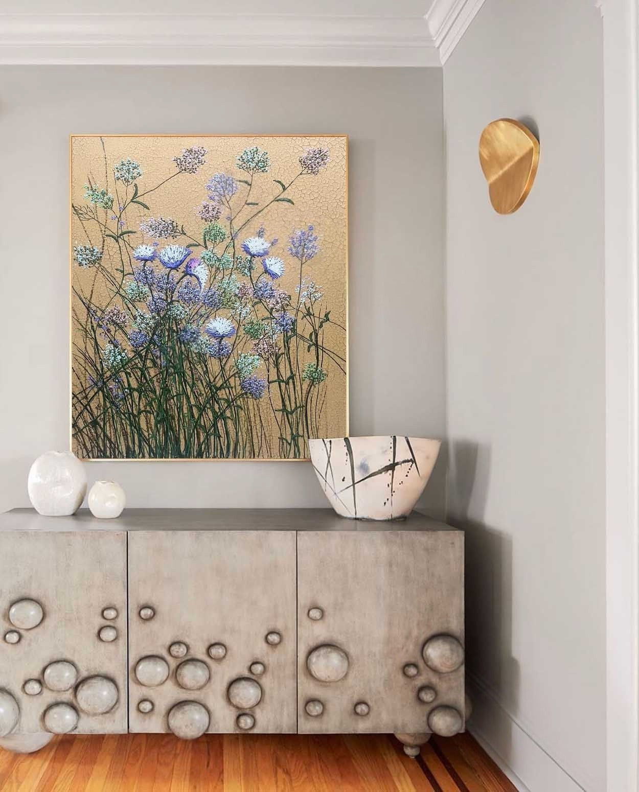 Wall Art Wildflower Meadow Crackle - Neutralighting