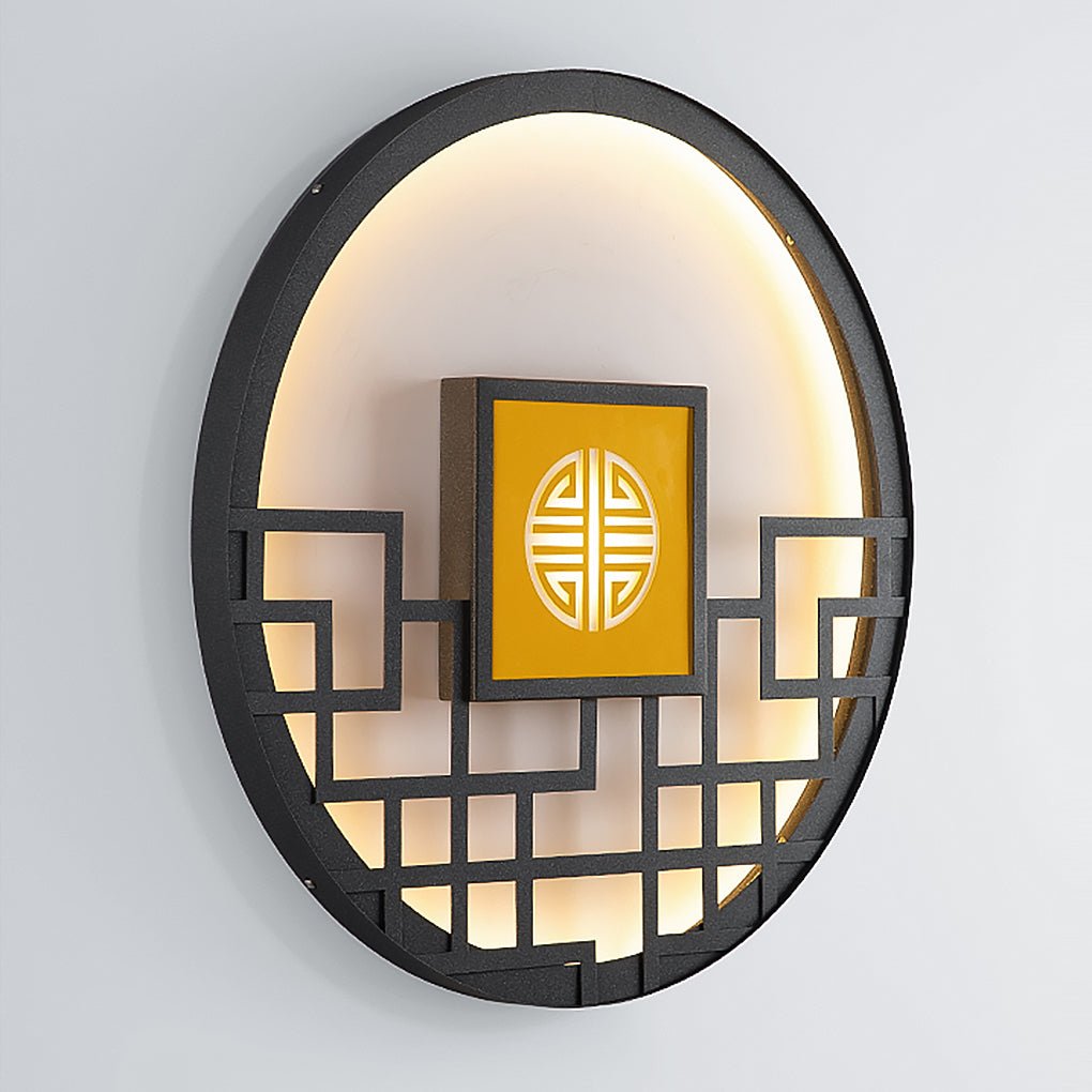 Bettina Asian Outdoor Decorative Steel Outdoor Wall Lamp
