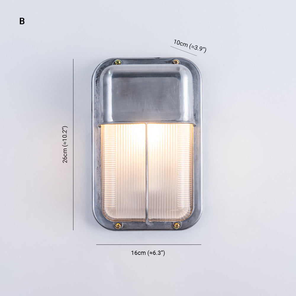 Wyre Wall Lamp Geometric Modern Metal Glass Outdoor - Neutral Decor