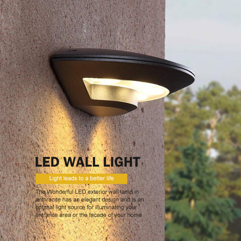 Ray Wall Lamp Flying Saucer, Metal LED, Black, Outdoor - Neutral Decor