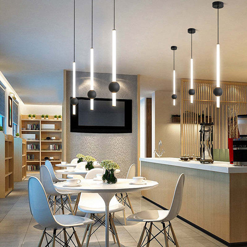 Arisha Minimalist Linear Globe Glass Pendant Light, Bedroom - Neutral Decor
