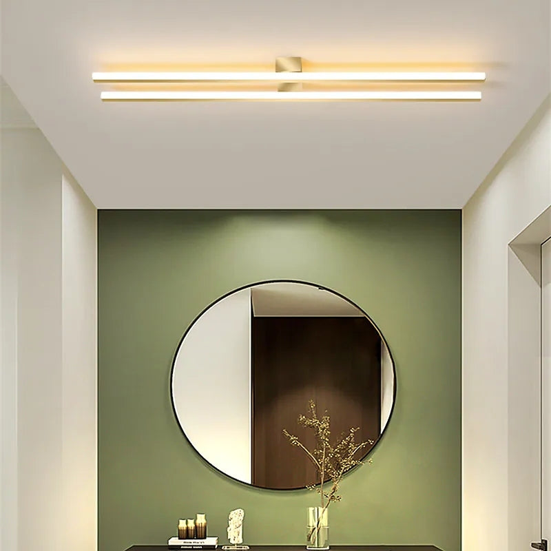 Arisha Modern Minimaliste Flush Mount Ceiling Light, Double-Linear - Neutral Decor