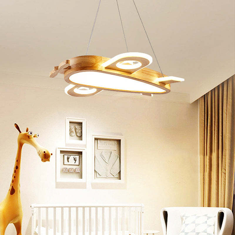 Arisha Modern Natural Creative DIY Children Airplane Shape Acrylic Pendant Light ,Wood - Neutral Decor