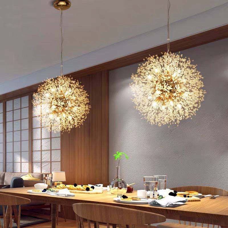Arisha Elegant Dandelion Minimalist Luxury Pendant Light, Gold/Chorme - Neutral Decor