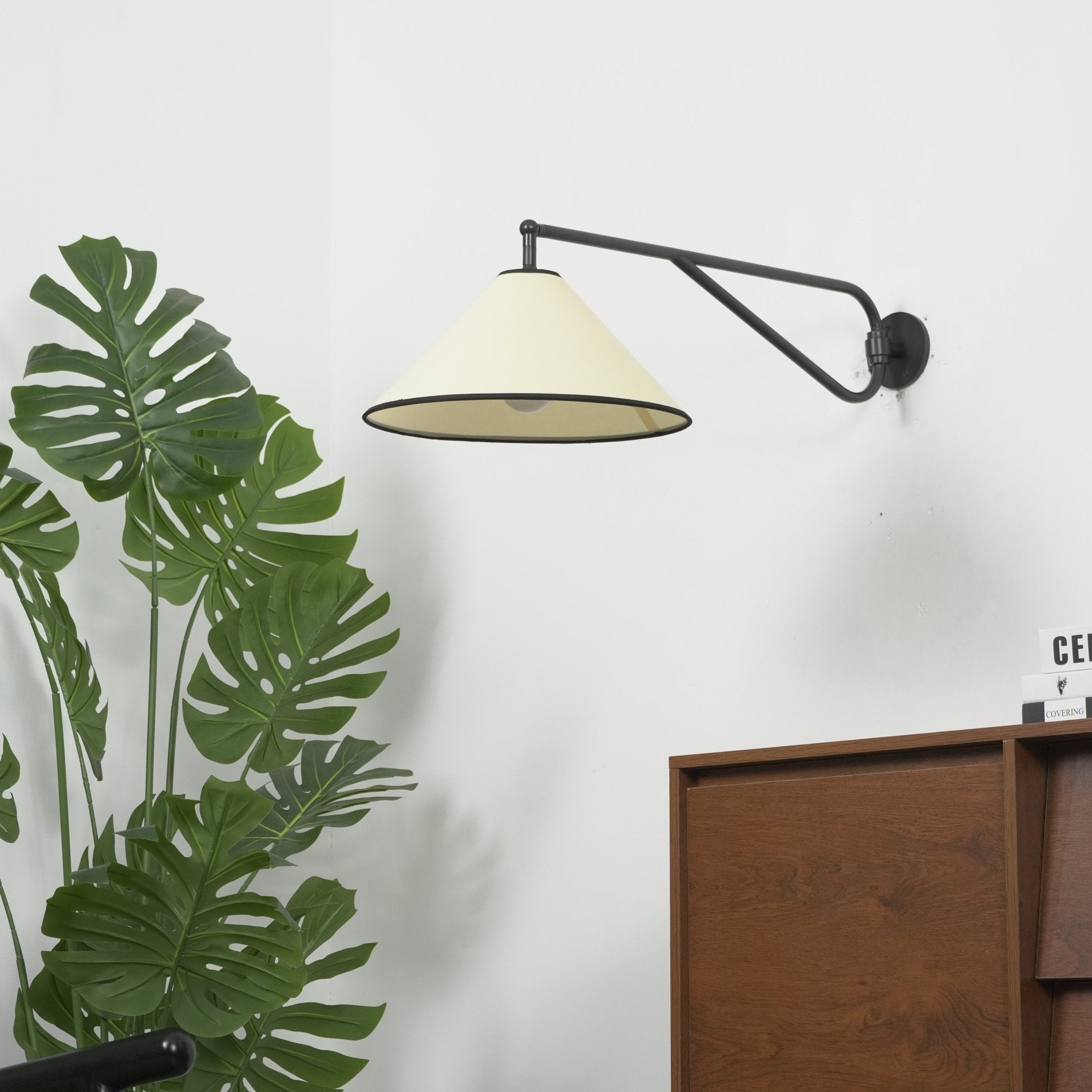 Zane Diaphane Minimalist Swing Fabric Wall Lamp-Neutral Decor