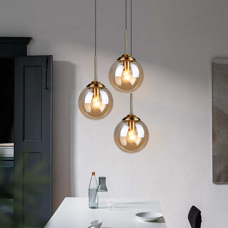 Valentina Designer Bubble Glass Pendant Light, Smoke/Clear/Amber - Neutral Decor