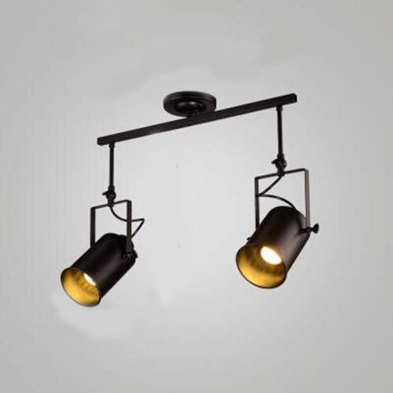 Silva Vintage Adjustable Semi-Flush Mount Ceiling Light, Black - Neutral Decor