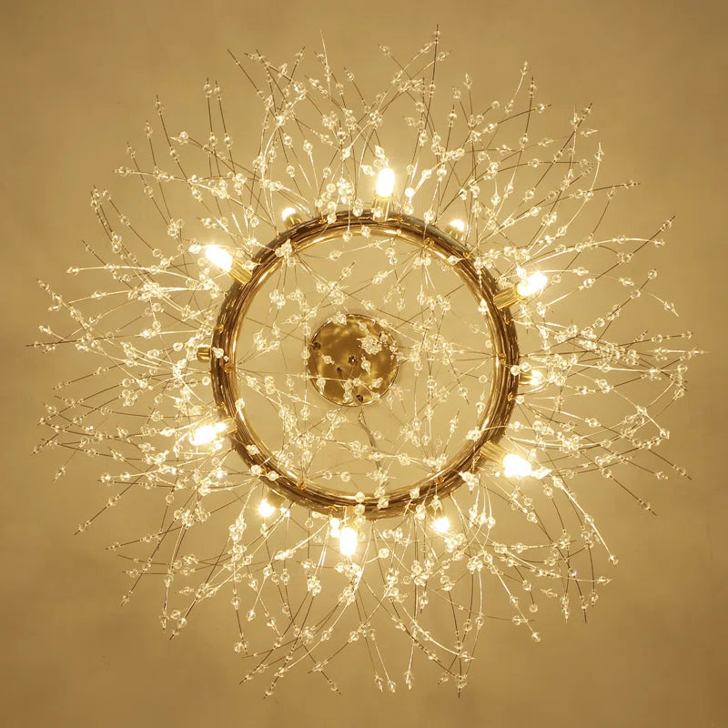 Arisha Modern Dandelion LED Pendant Light GoldCrystal Bedroom/Living Room - Neutral Decor