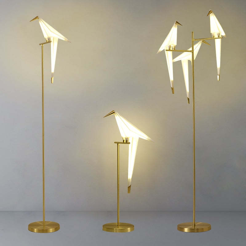 Clifford Nordic Bird Table /Floor Lamp, Gold, 1/2/3 Light - Neutral Decor