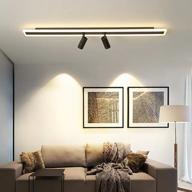 Aim Minimalist Double-linear Ceiling Light Spotlight, Black - Neutral Decor