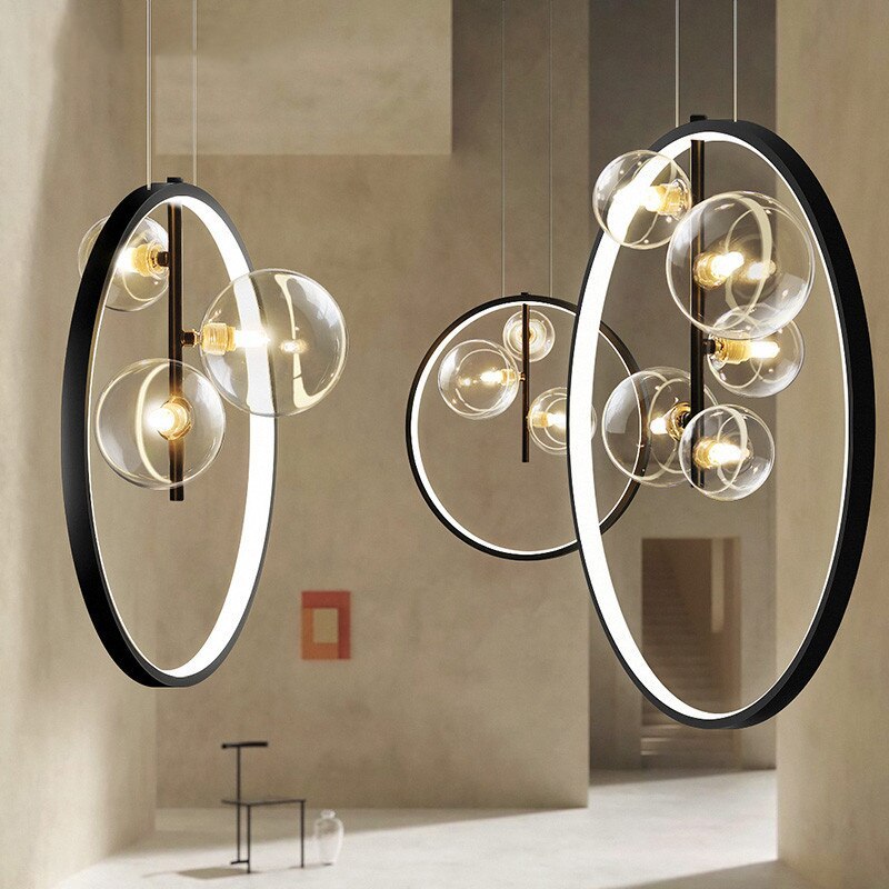 Arisha Nordic Glass Bubbles LED Modern Pendant Light for Dining Room - Neutral Decor