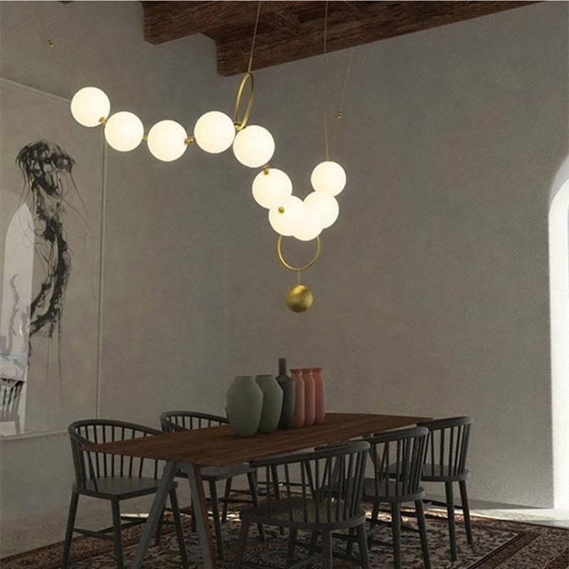 Valentina Postmodern Loft Ball Pendant Lamp Creative Necklace Design - Neutral Decor