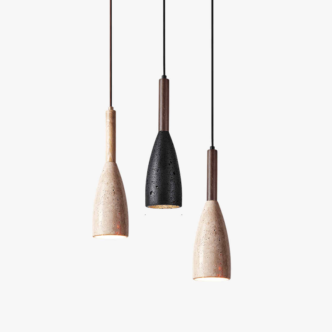 Travertine Teardrop Pendant Light-Neutral Decor