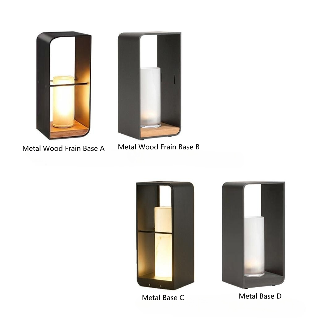 Ray Minimalist Cuboid Candle Solar Outdoor Floor Lamp Black - Neutral Decor