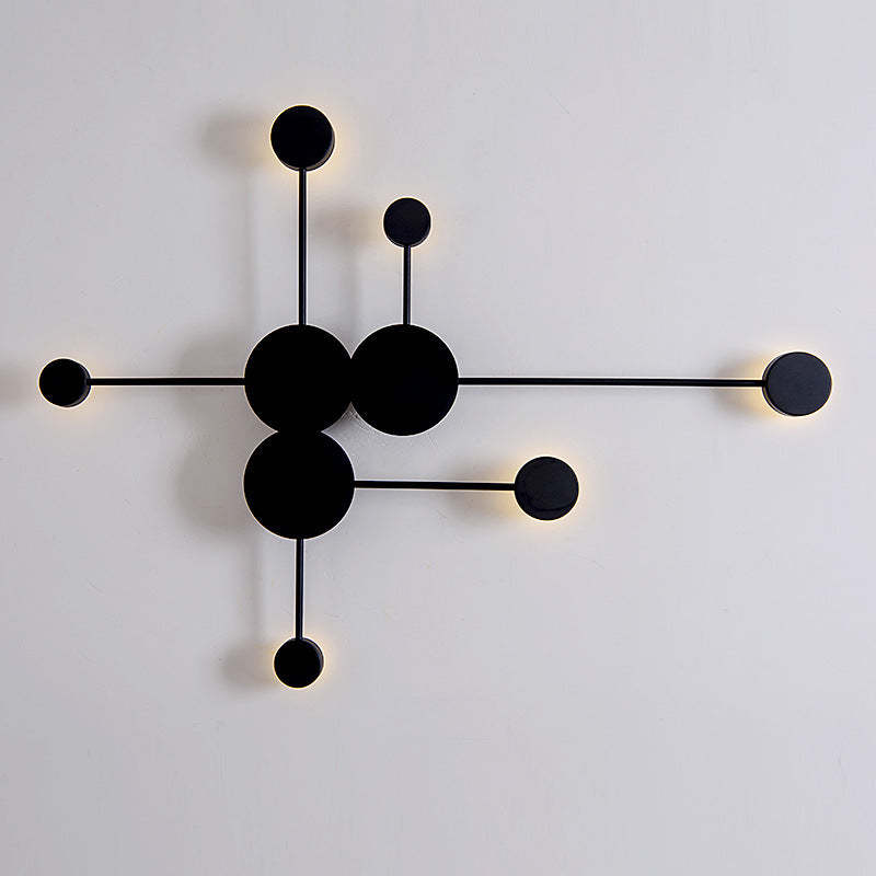 Arisha Modern Nordic Chessboard Metal Wall Lamp, Black - Neutral Decor