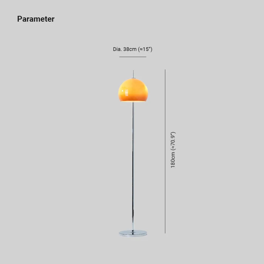 Mira Sunset Dome Glass Floor Lamp - Neutral Decor