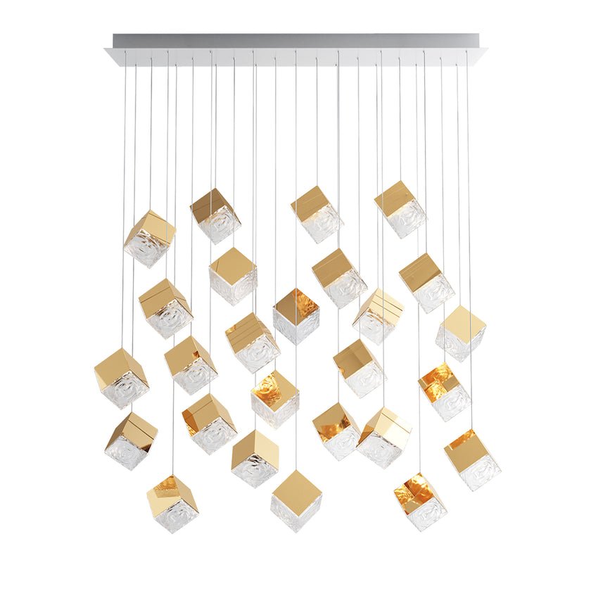 Cubic Luster Cascade Chandelier-Neutral Decor