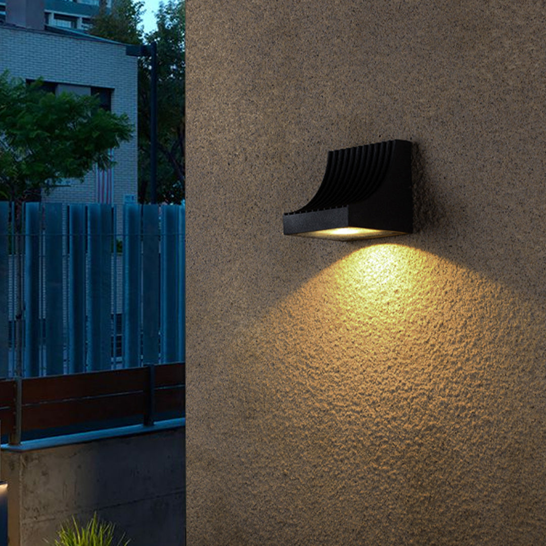 Harlan Industrial Minimalist Glass Outdoor Wall Light
