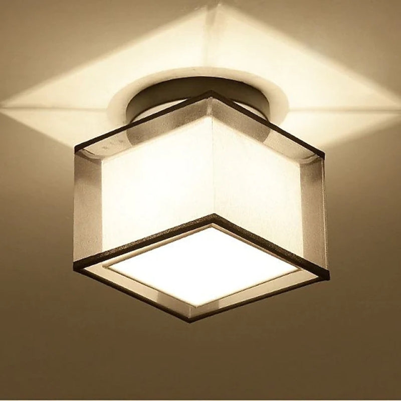 Arisha Modern Metal & Fabric Flush Mount Ceiling Light, 2 Style - Neutral Decor