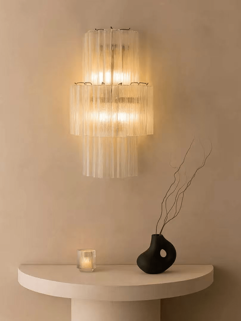 Glacier Tier Glass Wall Light-Neutral Decor