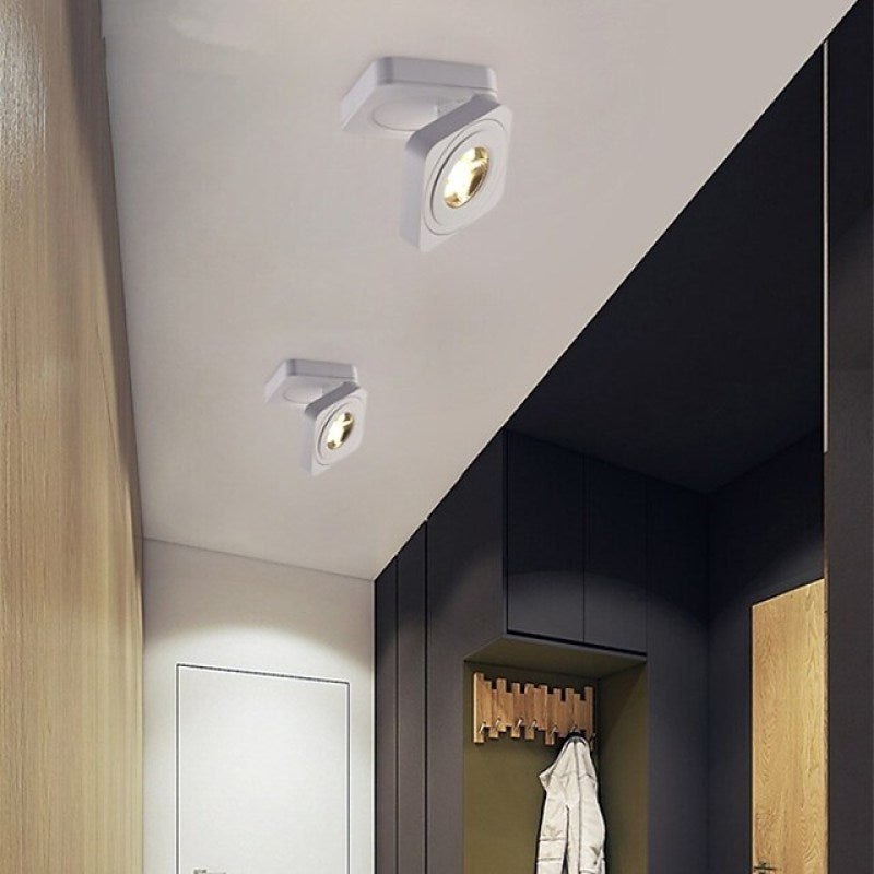 Arisha Modern Adjustable Square Ceiling Light Spotlight, Black/White - Neutral Decor