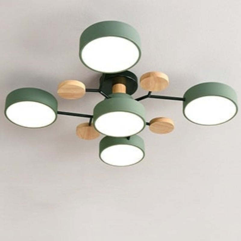 Arisha Ceiling Light, Wood Round for Living Room - Neutral Decor