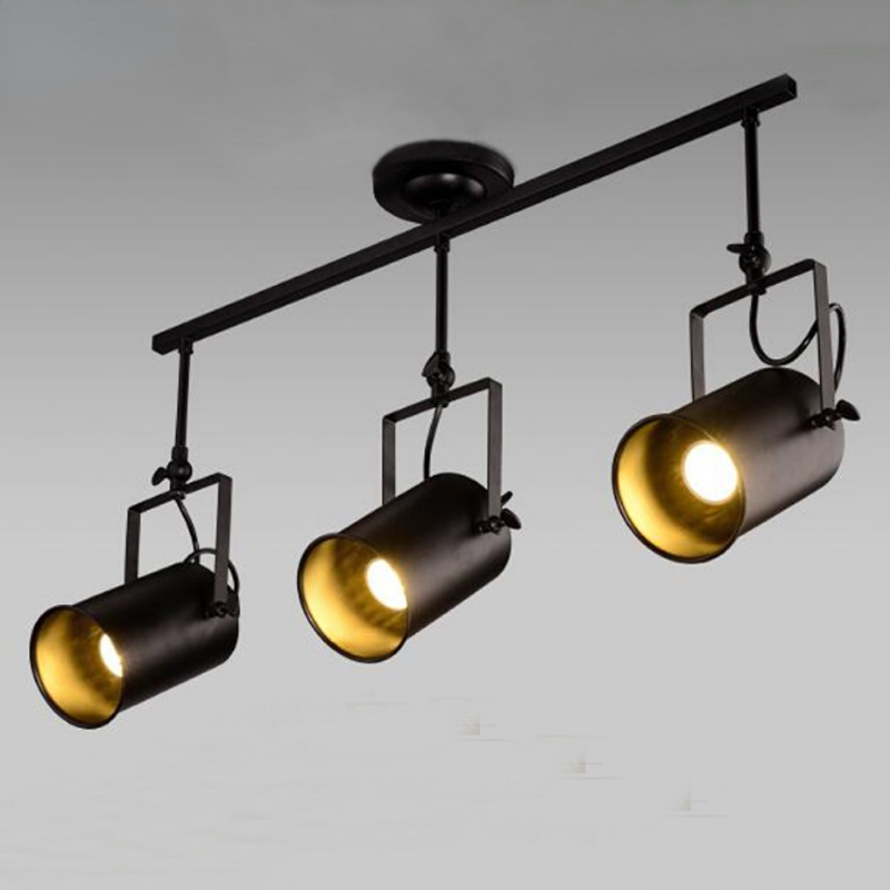 Silva Vintage Adjustable Semi-Flush Mount Ceiling Light, Black - Neutral Decor