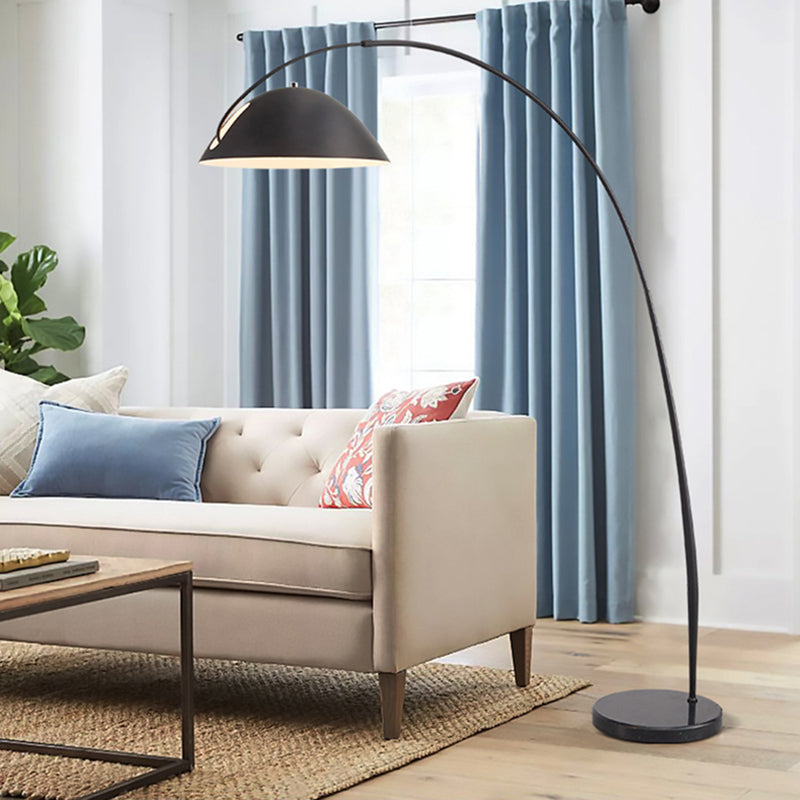 Avi Modrn Fishing Rod Metal Floor Lamp, Black - Neutral Decor