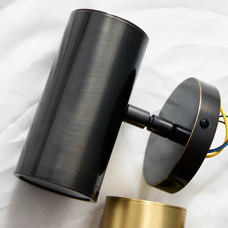 Aria Moden Spotlight cylindrical Metal Wall Lamp, Gold/Black - Neutral Decor