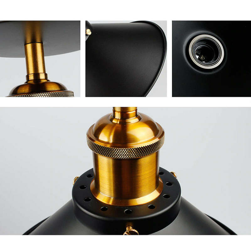 Austin Industrial Cone Metal Ceiling Light, Black - Neutral Decor