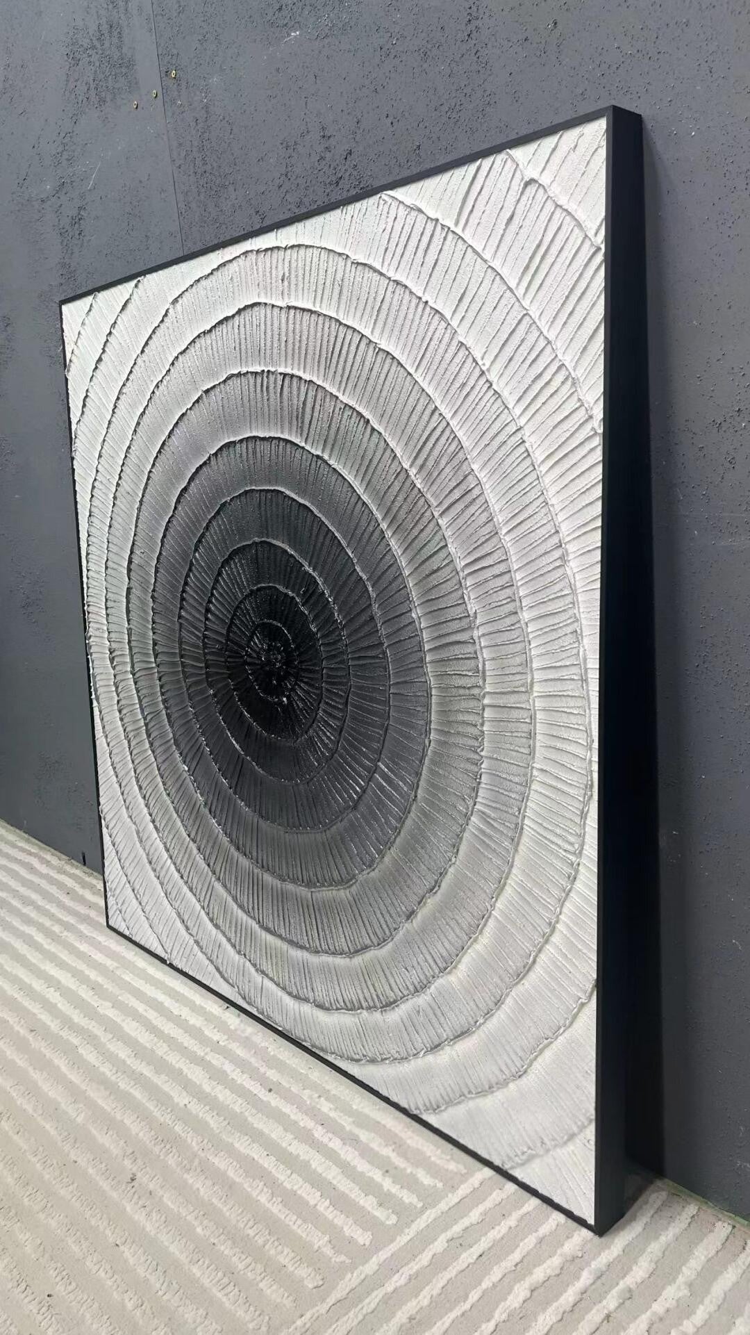 Wall Art Square 3D Concentric Circle - Neutralighting
