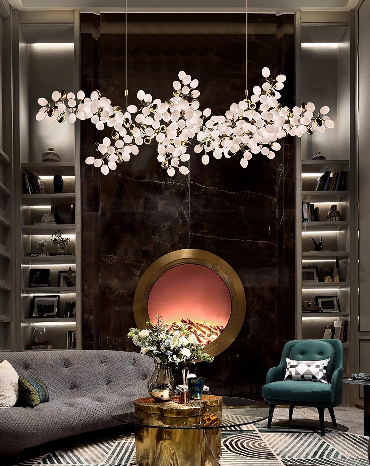 Aldo Elegant Droplet Glass Chandelier-Neutral Decor