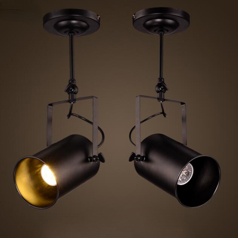 Silva Vintage Adjustable Semi-Flush Mount Ceiling Light, Black - Neutral Decor