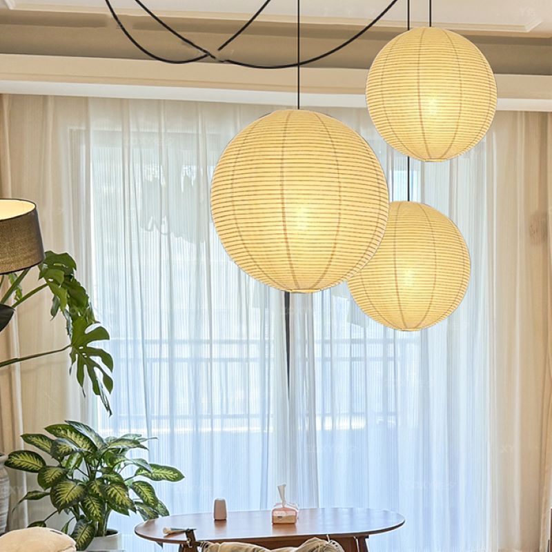 Ritta Pendant Light Wabi-sabi Globe Paper - Neutral Decor