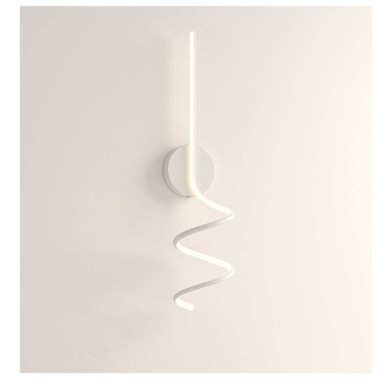Arisha Modern LED Art Interior Wall Light Spiral, Black & White - Neutral Decor
