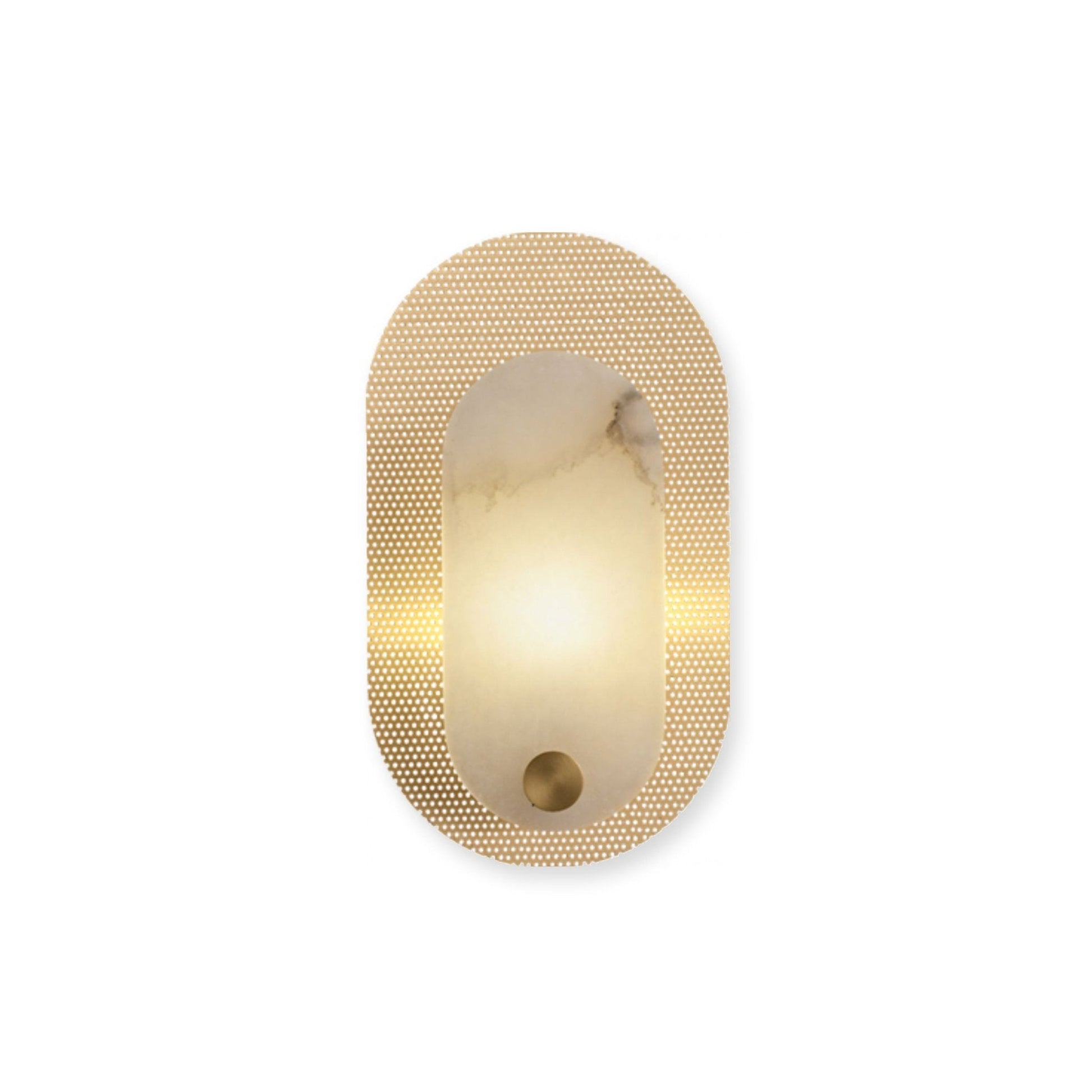 Perforated Oval Alabaster Wall Sconce-Neutral Decor