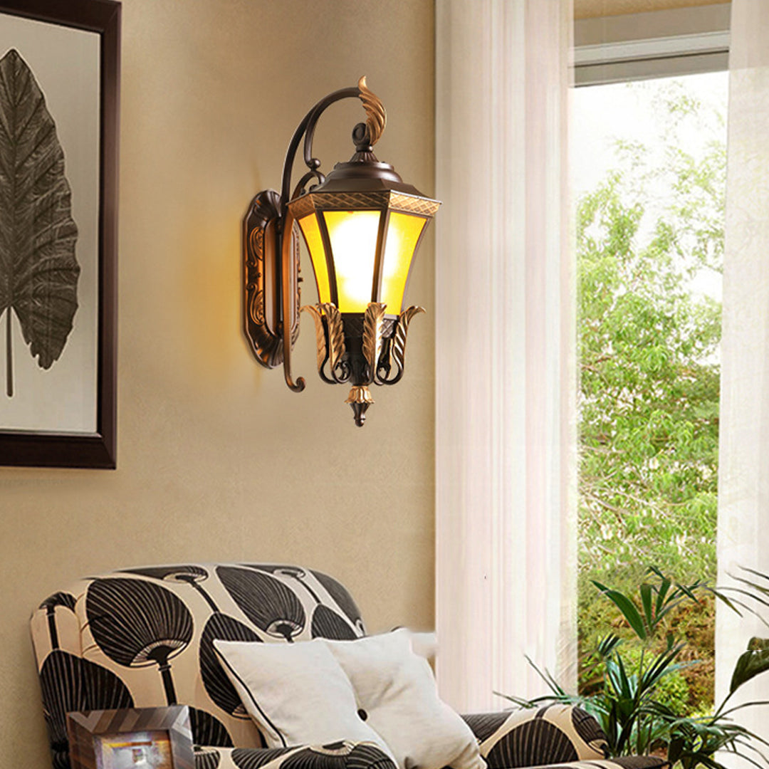 Nadiny European-Style Copper Glass Outdoor Wall Sconce