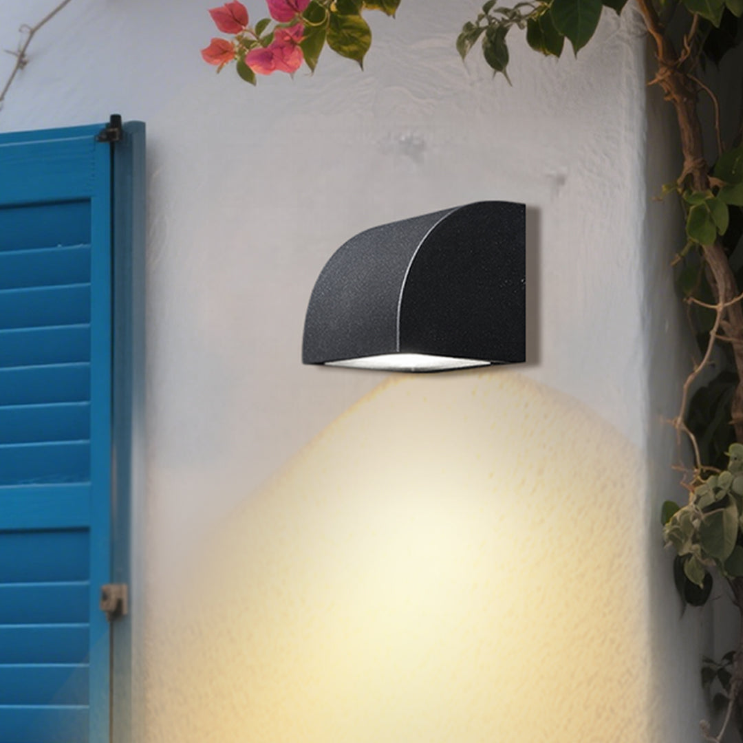 Harlan Industrial Minimalist Glass Outdoor Wall Light