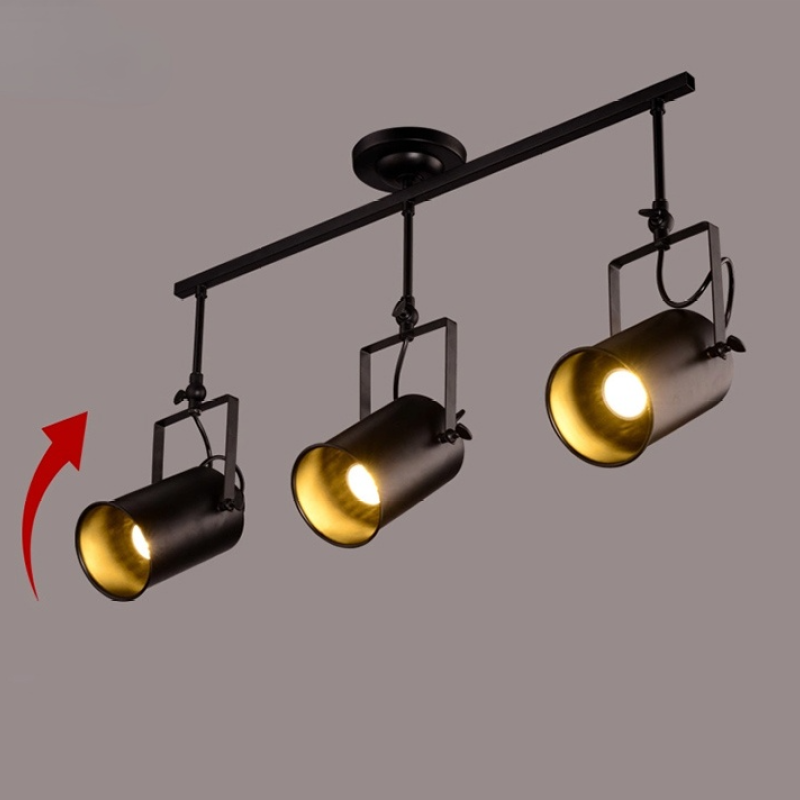 Silva Vintage Adjustable Semi-Flush Mount Ceiling Light, Black - Neutral Decor