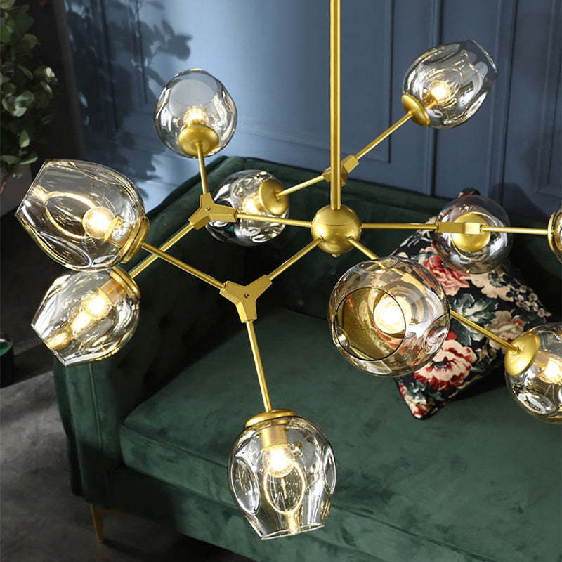 Valentina Modern Bubble Metal Pendant Light, Black/Gold - Neutral Decor