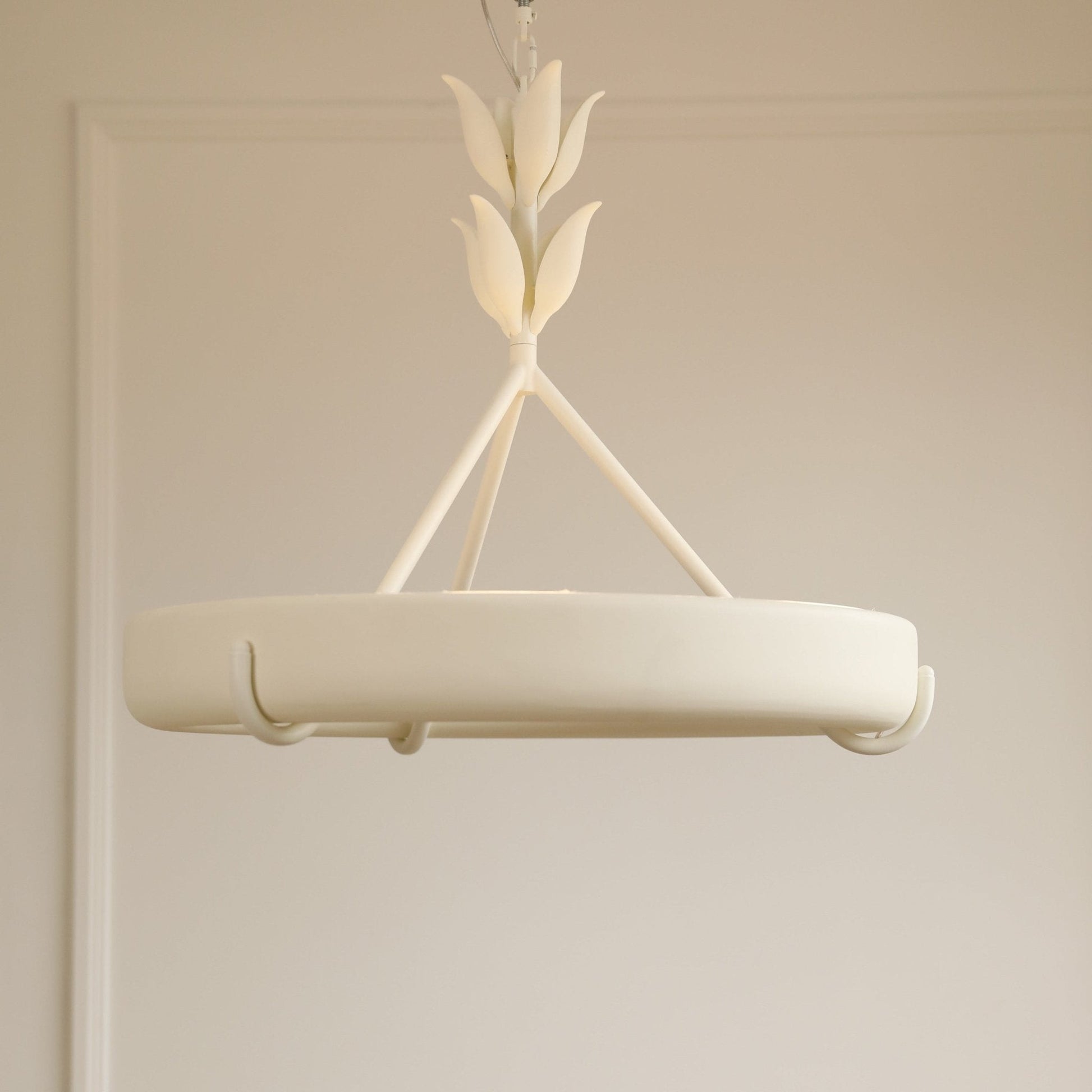Eixor Chandelier Plaster White Floral Shape Minimalist-Neutral Decor
